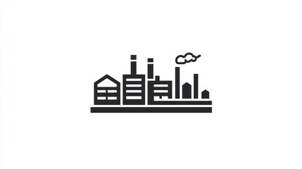 Fototapeta premium Industrial cityscape silhouette, urban factory landscape, background graphic