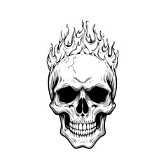 Skull head with fire illustration