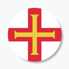 Obraz premium Guernsey circle flag logo icon digital vector illustration