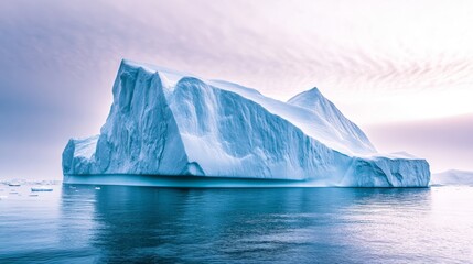 The Arctic scene, the night sky is illuminated by the gorgeous Arctic spot, the light cast on the cold sea and the distant glacier, making people seem to be in a distant and magical world.