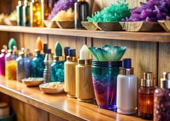 Crystal Hair Products Display Shelf, Balti, Moldova - September 18, 2024