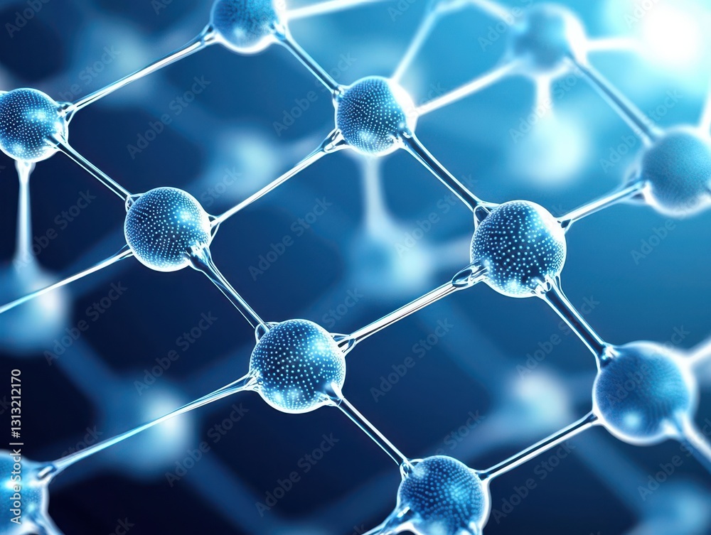 Aufkleber Close-up view of a complex molecule representing chemical structures and interactions in a scientific context
