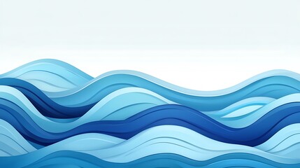 Fototapeta premium Serene Paper-Cut Ocean Waves Illustration AI Generated