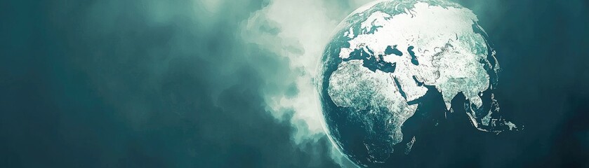Fototapeta premium Earth in a Cloudy Sky. Possible use Environmental awareness
