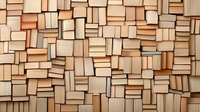 Textured Wall of Vintage Books: A Detailed Digital Illustration AI Generated
