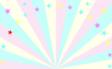 カラフルな放射線状の背景素材イラスト