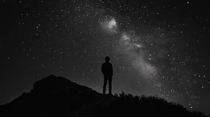 Fototapeta premium In the deep night sky, the bright aurora is like a flowing silk, dancing in the darkness as if it were the magic of nature. Dream and shock, let people feel the greatness of nature and the insignifica