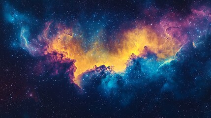 Fototapeta premium Colorful nebula in deep space; cosmic clouds; celestial landscape; space exploration background; scientific image