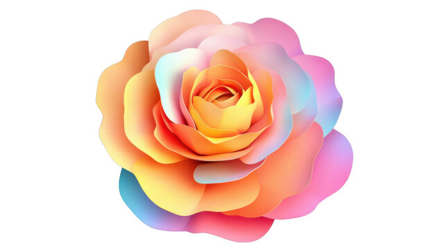 Two Rainbow Roses Transparent Background