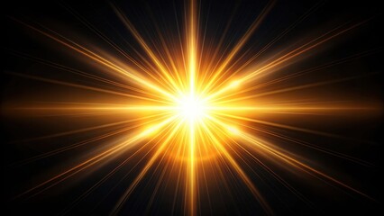 Fototapeta premium Sun Flare on Black Background, radiant energy, beam of light, radiant energy