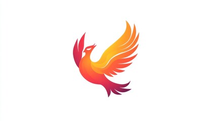 Naklejka premium Symbolic Phoenix Bird in Flight