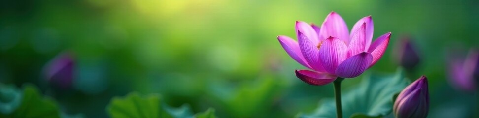 Intense purple petals, finely focused, tranquil green haze, nature photography, petals