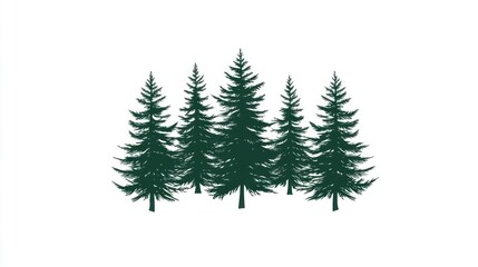 Obraz premium Forest trees silhouettes, nature graphic design, background image