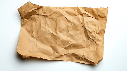 Obraz premium Crumpled Brown Paper Bag on a White Surface AI Generated