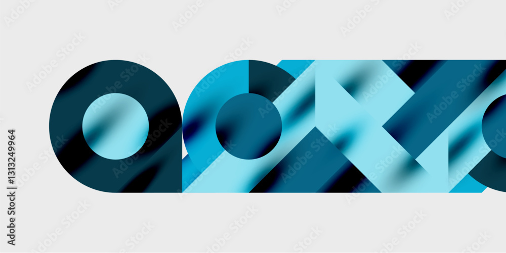 Poster Modern abstract background featuring circles, lines, and triangles in a dynamic geometric composition. Perfect for stylish, tech, or creative-themed designs