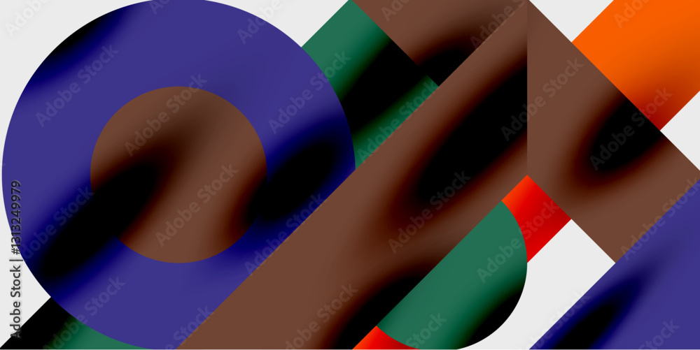 Aufkleber Vibrant abstract background circles with smooth gradients, creating a dynamic and modern design. Ideal for creative, tech, or contemporary-themed projects