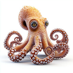 Obraz premium Vibrant Octopus: Colorful Underwater Marine Life Art Featuring Octopus Tentacles and Oceanic Habitat