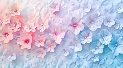 Obraz premium A beautiful blend of pastel-colored flowers in soft hues, creating a serene and calming visual effect. Perfect for backgrounds, designs, and artistic projects.
