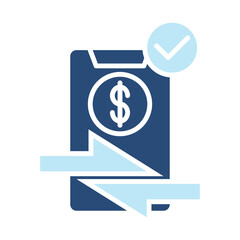 Transaction  Icon Two Color Style. Vector Illustration For Graphic Design