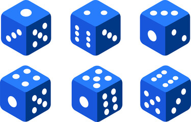 set of blue dice