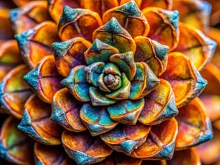 Fototapeta premium Intricate Botanical Pinecone Pattern Wallpaper - Nature's Geometric Design