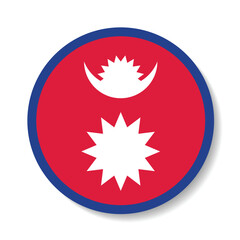 Nepal flag circle icon vector illustration
