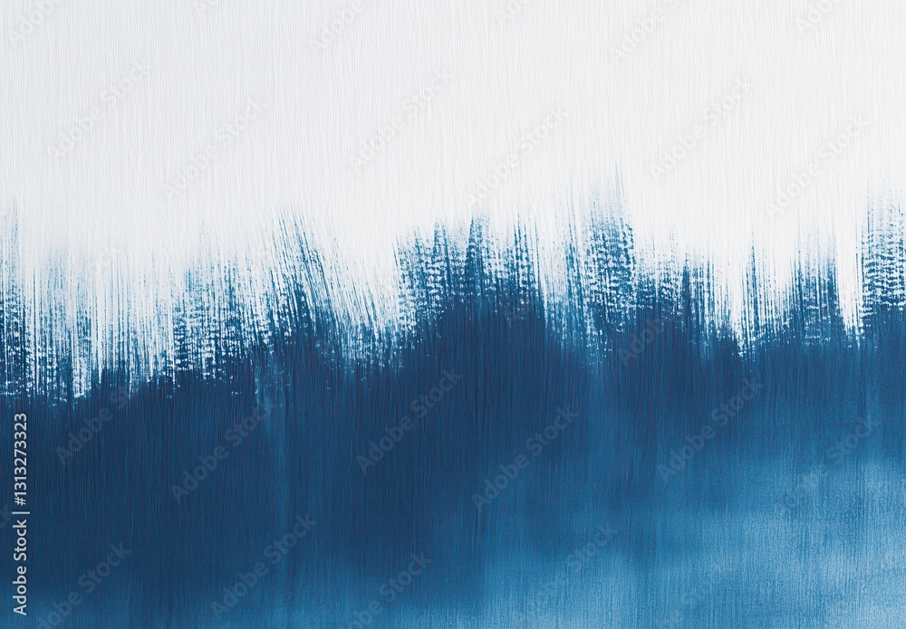 Poster abstract blue and white textured background with soft brush strokes creating a serene and modern des