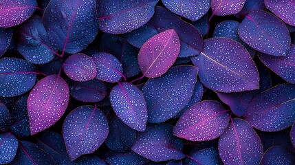 Fototapeta premium Closeup of vibrant summer leaves with raindrops nature setting gigapixel quality macro perspective fresh growth