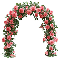 Pink Rose Arch Isolated on Transparent Background