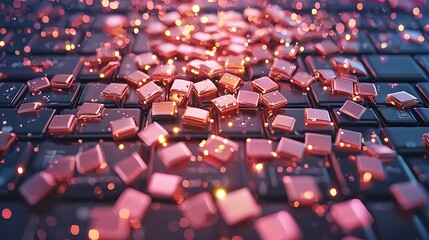 Fototapeta premium Innovative technology display digital workspace modern concept keyboard environment abstract viewpoint