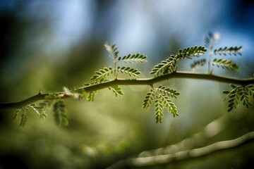 green leafs with a nice bokeh rendering