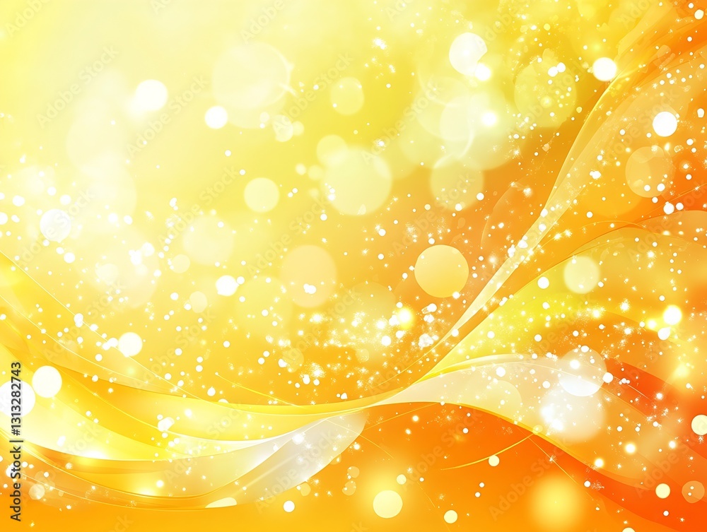 Poster Beautiful abstract background with glowing lights and soft curves in warm golden tones : Generative AI