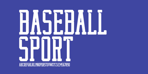 Classic Condensed font. Vintage sport font in american style for football, baseball or basketball logos and t-shirt. Athletic department typeface, varsity style font. Vector Illustration