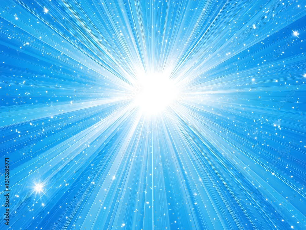 Aufkleber vibrant beams of radiant light emerging from a central point creating a captivating blue aura : gene