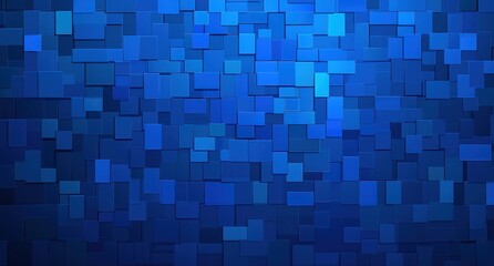 Fototapeta premium Abstract Blue Mosaic Pattern Featuring Different Shades of Blue Tiles in a Geometric Arrangement for Creative Backgrounds and Designs