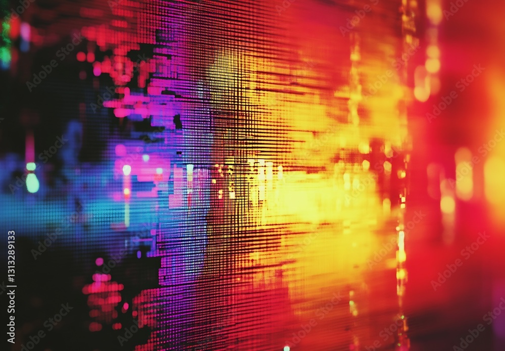 Fototapete Vibrant Colorful Abstract Background Creating A Dance Of Light And Digital Effects : Generative AI