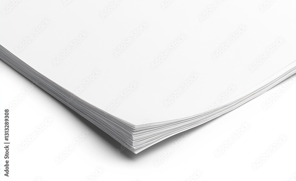 Poster stack of clean white paper sheets ideal for printing and writing needs : generative ai