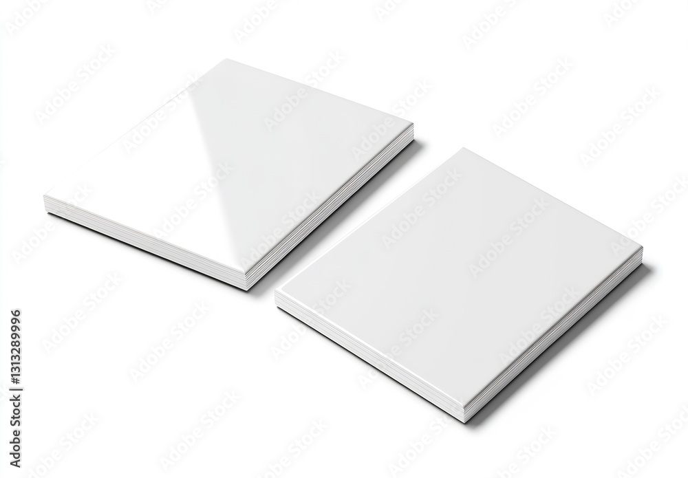 Poster two stacked white books lying on a smooth surface with a bright and clean aesthetic for effortless s