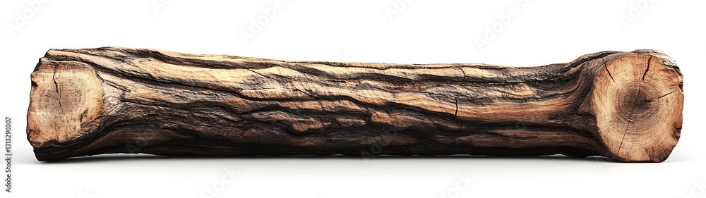 Leinwandbilder Natural textured wooden log with intricate patterns suitable for rustic design and nature themes : Generative AI
