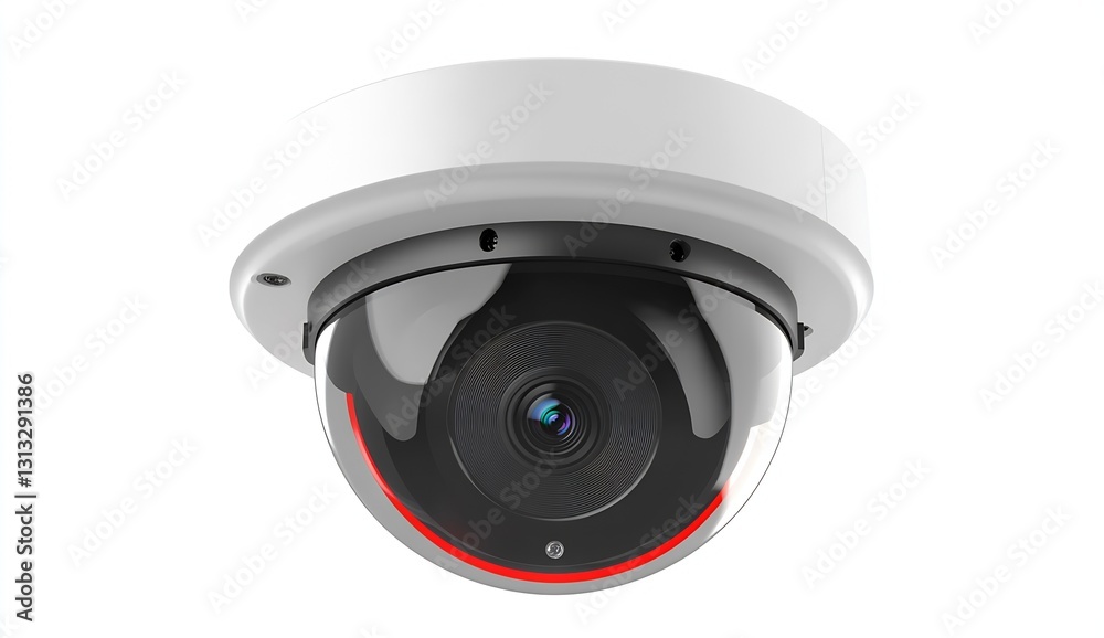 Aufkleber High resolution dome security camera with a stylish design on a white background for home and business use : Generative AI