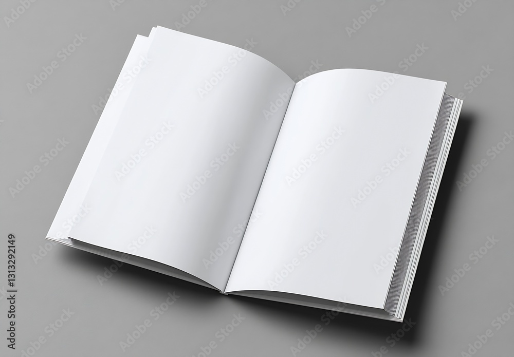 Poster open blank book on a gray surface perfect for creative design and writing inspiration : generative a