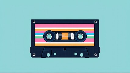 Fototapeta premium vibrant retro cassette tape illustration
