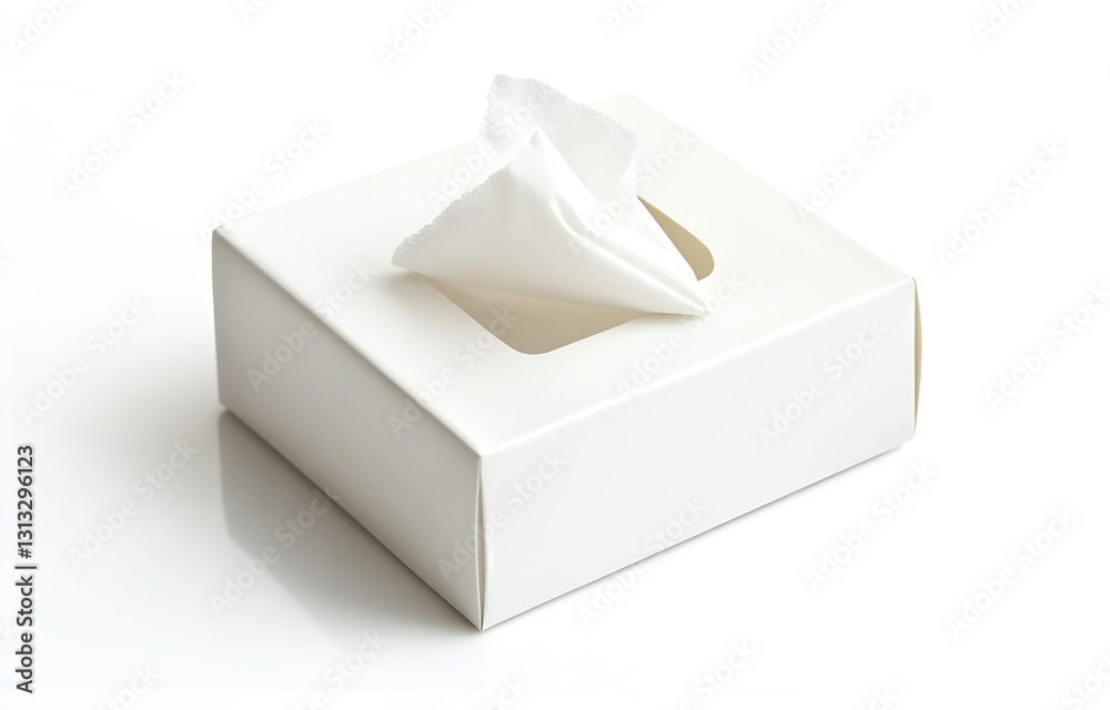 Aufkleber Minimalist White Tissue Box with a Captivating Design Perfect for Clean and Elegant Spaces : Generative AI