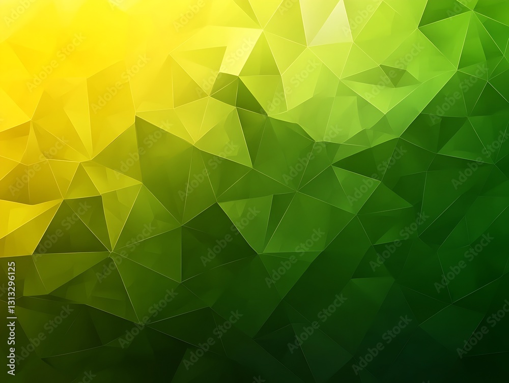 Fototapete Stunning Geometric Green and Yellow Background with a Triangular Design Pattern : Generative AI