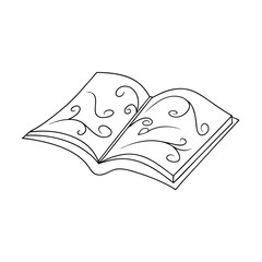 Open Book, Fantasy, Swirls, Design, Illustration, Line Art, Magic, Pages, Story, Reading