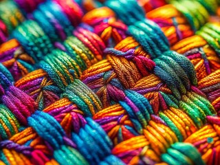 Microscopic Textile Print: Fashionable Fabric Design, Scientific Background, Detailed Close-Up