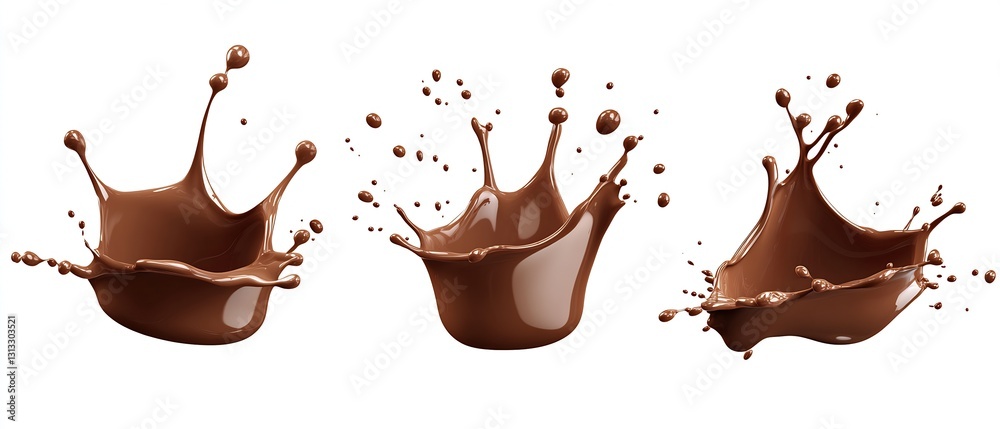 Aufkleber Elegant chocolate splash designs displaying rich hues for culinary presentations and projects : Generative AI