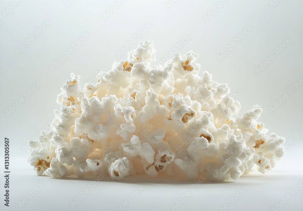 Aufkleber Creative display of fluffy popcorn arranged in a delightful heap against a soft background : Generative AI