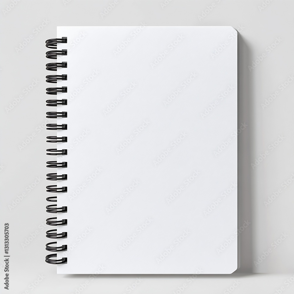 Leinwandbilder Empty spiral bound notebook ready for sketches notes or creative thoughts on a minimalistic background : Generative AI