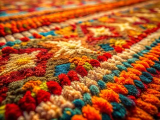 Obraz premium Miniature Tilt-Shift Photo of Abstract Textural Rug with Flowing Blob Design, Home Decor